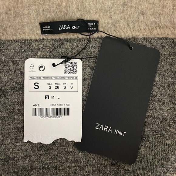 Zara Knit Mohair Blend Pencil Skirt High Waisted Camel Size Small Neutral NWT - Picture 6 of 10